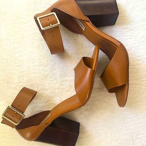 STEVE MADDEN - Estoriaa Cognac Ankle Strap Heel